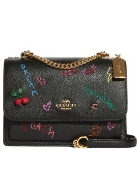 COACH Klare Leather Graffiti Small Crossbody Bag with Gold Hardware